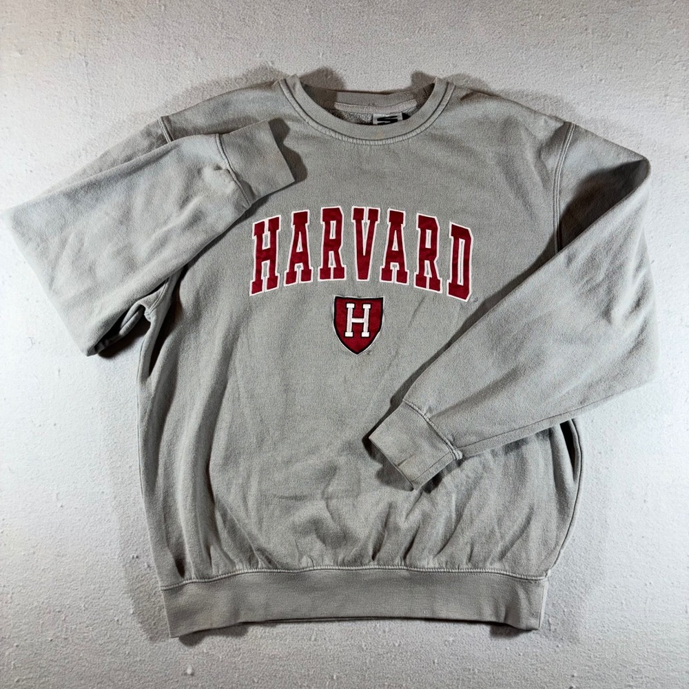 Stadium Athletics Harvard University Sweatshirt Gray Crimson Crewneck Large